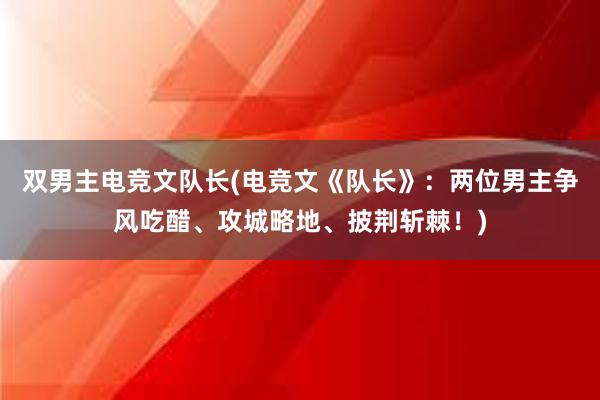 双男主电竞文队长(电竞文《队长》：两位男主争风吃醋、攻城略地、披荆斩棘！)