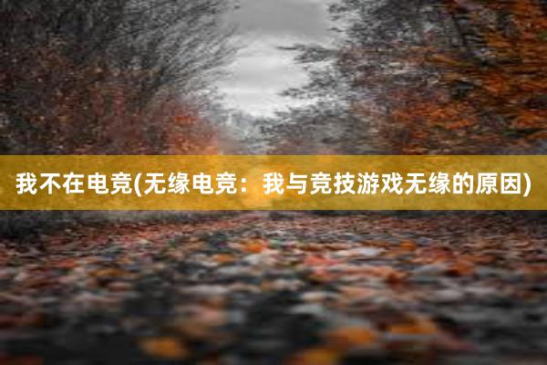 我不在电竞(无缘电竞：我与竞技游戏无缘的原因)