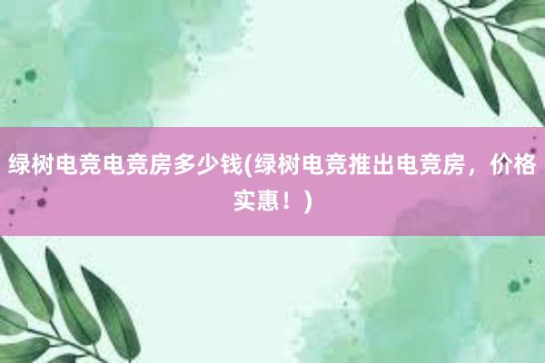 绿树电竞电竞房多少钱(绿树电竞推出电竞房，价格实惠！)