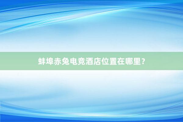 蚌埠赤兔电竞酒店位置在哪里？